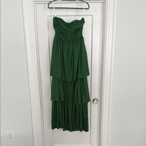 Elegant Green Strapless Dress